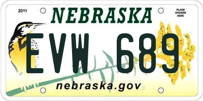 NE license plate EVW689