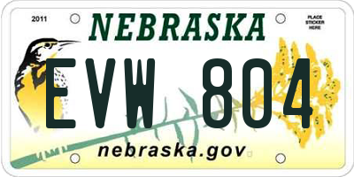 NE license plate EVW804