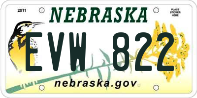 NE license plate EVW822