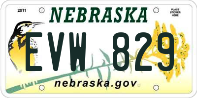 NE license plate EVW829
