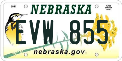 NE license plate EVW855