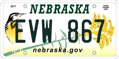 NE license plate EVW867