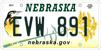 NE license plate EVW891