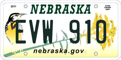 NE license plate EVW910