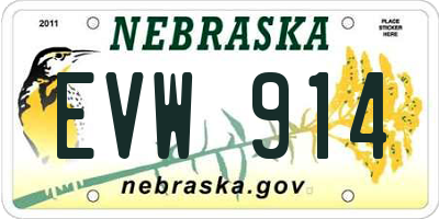 NE license plate EVW914