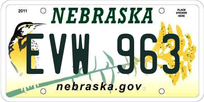 NE license plate EVW963