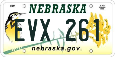 NE license plate EVX261