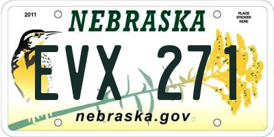 NE license plate EVX271