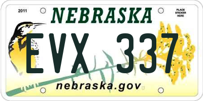 NE license plate EVX337