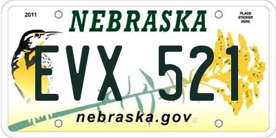 NE license plate EVX521