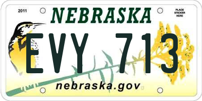 NE license plate EVY713