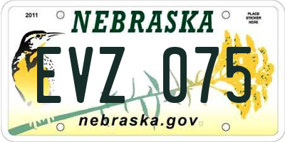 NE license plate EVZ075