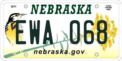 NE license plate EWA068