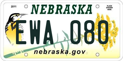 NE license plate EWA080