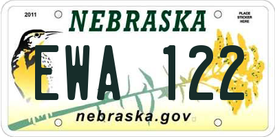 NE license plate EWA122