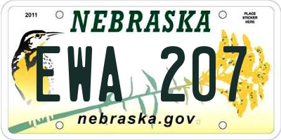 NE license plate EWA207