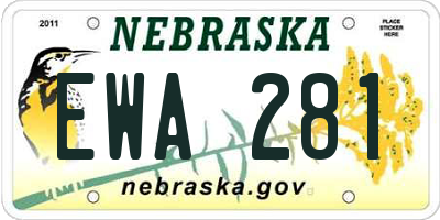 NE license plate EWA281