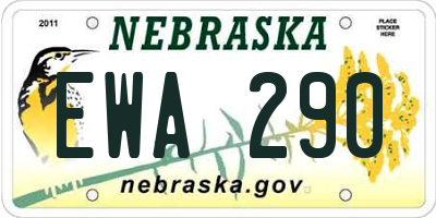 NE license plate EWA290