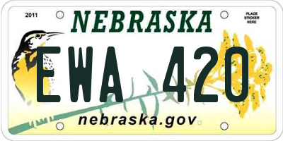 NE license plate EWA420