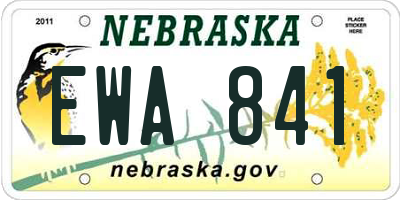 NE license plate EWA841