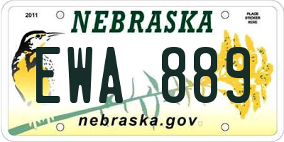 NE license plate EWA889