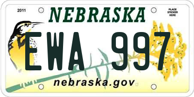 NE license plate EWA997