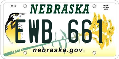 NE license plate EWB661