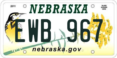NE license plate EWB967