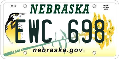 NE license plate EWC698