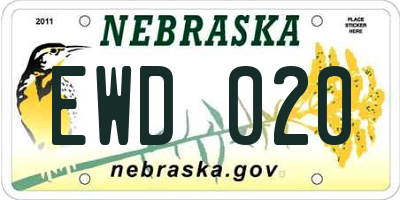 NE license plate EWD020