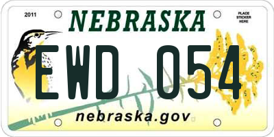 NE license plate EWD054