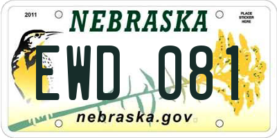 NE license plate EWD081