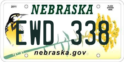 NE license plate EWD338