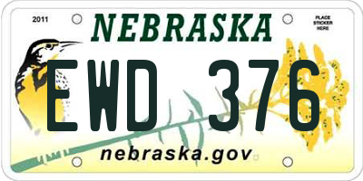 NE license plate EWD376