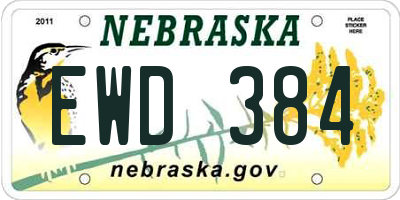 NE license plate EWD384