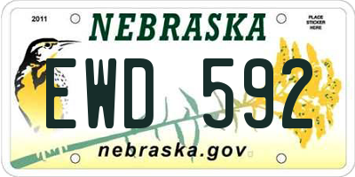 NE license plate EWD592