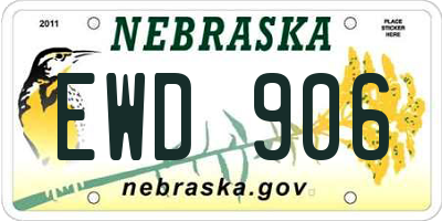 NE license plate EWD906