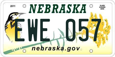 NE license plate EWE057