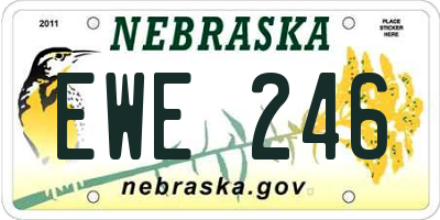 NE license plate EWE246