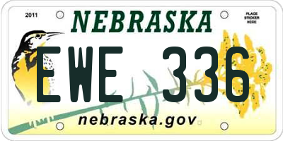 NE license plate EWE336