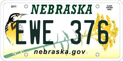 NE license plate EWE376