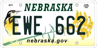 NE license plate EWE662