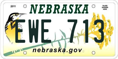 NE license plate EWE713