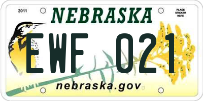 NE license plate EWF021