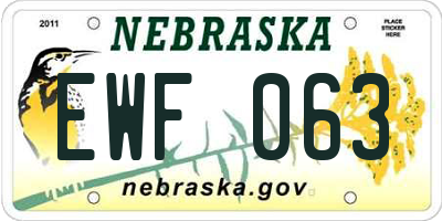 NE license plate EWF063