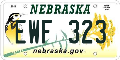 NE license plate EWF323