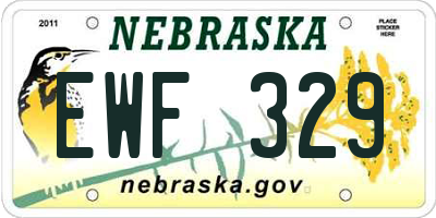 NE license plate EWF329