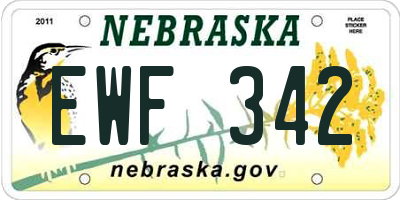 NE license plate EWF342