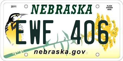 NE license plate EWF406