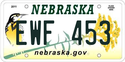 NE license plate EWF453